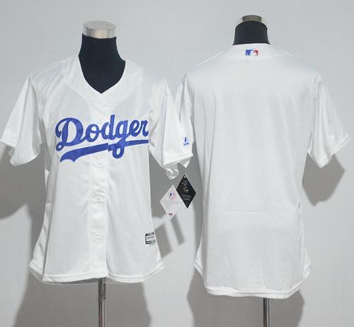 Dodgers Blank White Lady Fashion Stitched MLB Jersey